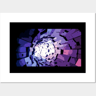 Science Fiction tunnel purple Posters and Art